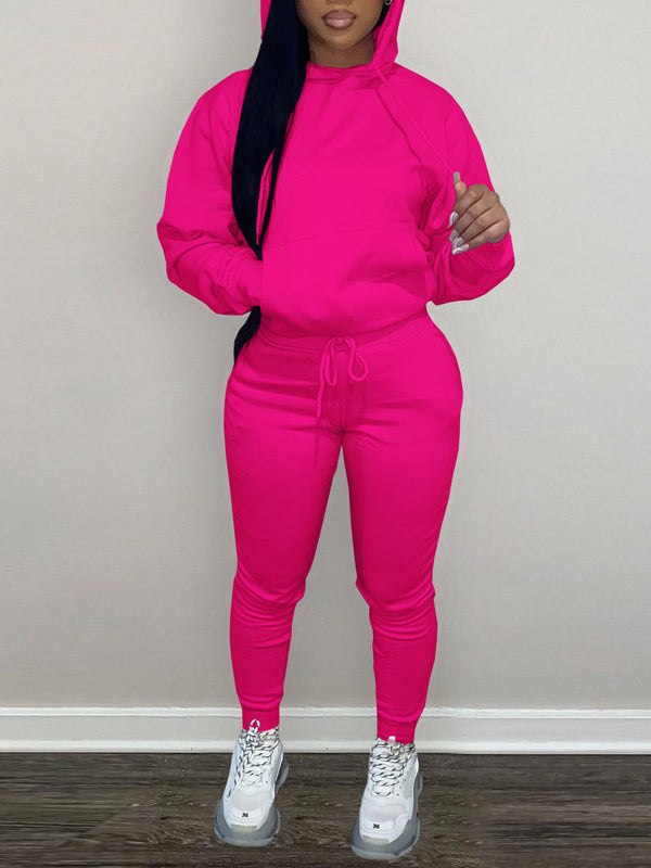 Morchique Solid Hoodie & Pants Set