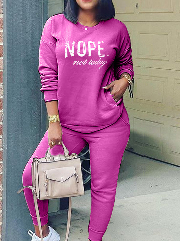 NOPE Sweatshirt & Jogger Pants Set