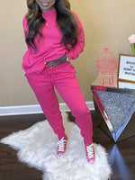 Solid Sweatshirt & Jogger Pants Set