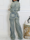 Denim Jacket & Cargo Jeans Set --Clearance