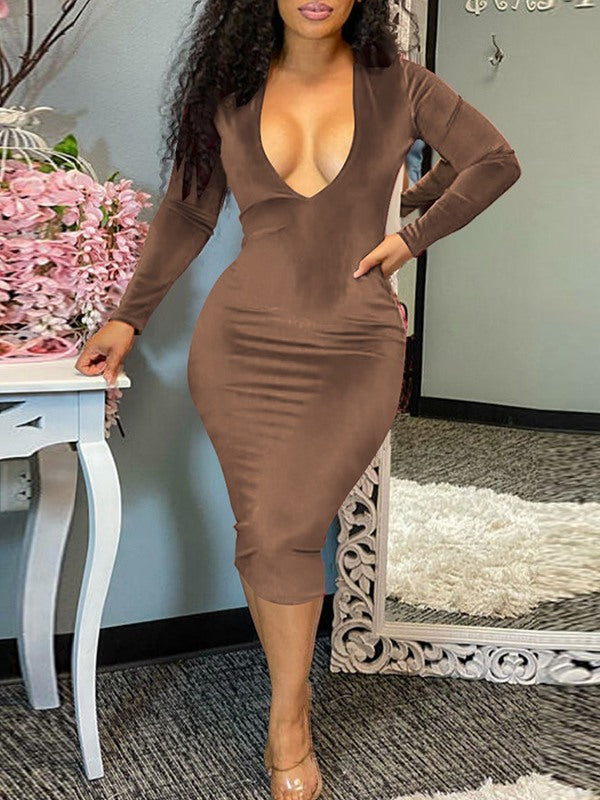 Velvet V-Neck Dress