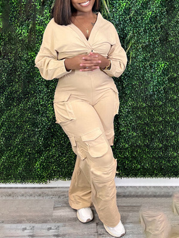 Morchique Twisted Top & Cargo Pants Set