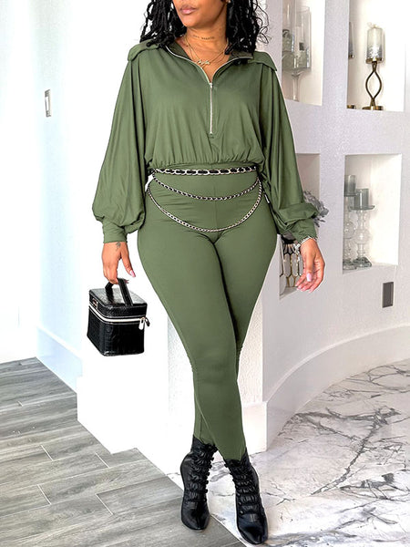 Morchique Solid Zip-Front Jumpsuit
