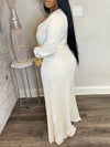 V-Neck Tied Pleated Wide-Leg Jumpsuit