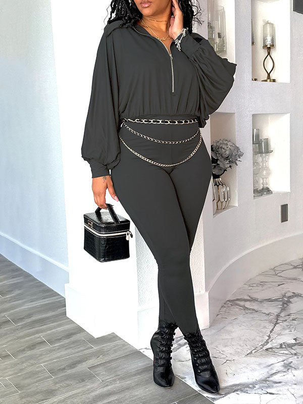 Morchique Solid Zip-Front Jumpsuit
