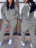 Zip-Front Hoodie & Straight Pants Set