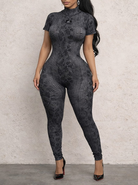 Printed Open-Back Jumpsuit