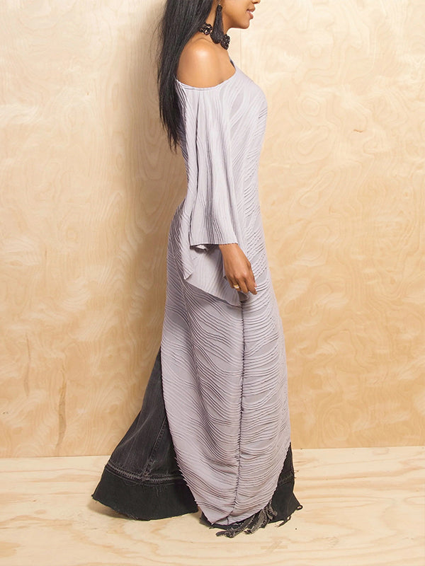 Boat-Neck Tied Tunic Top
