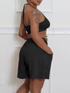 Washed Halter Top & Shorts Set