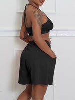 Washed Halter Top & Shorts Set