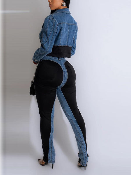 Denim Combo Jacket & Pants Set