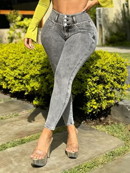 High-Waist Skinny Jeans