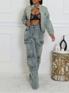 Denim Jacket & Cargo Jeans Set