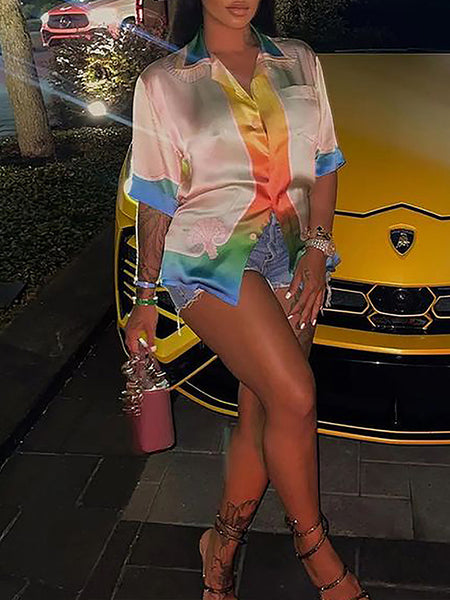 Printed Satin Shirt