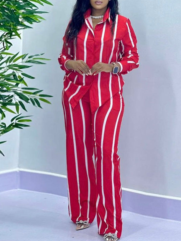 Stripe Shirt & Pants Set