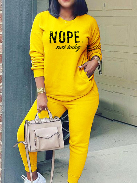 NOPE Sweatshirt & Jogger Pants Set