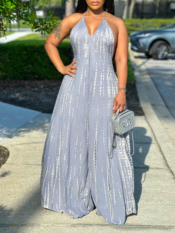 Printed Wide-Leg Cami Jumpsuit