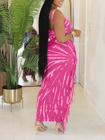 Printed Tank Top & Fringe Skirt Set