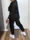 Solid Zip Sweatshirt & Pants Set