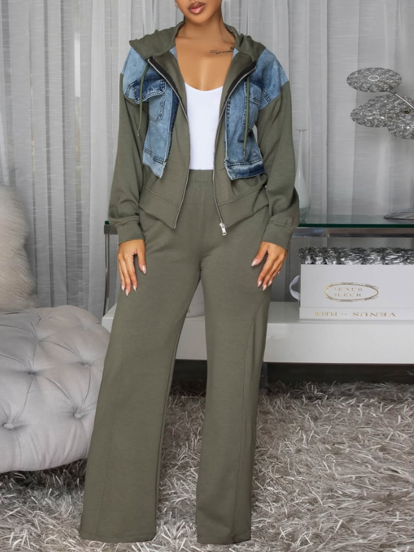 Denim Combo Jacket & Pants Set