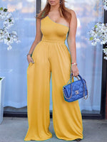 One-Shoulder Wide-Leg Jumpsuit
