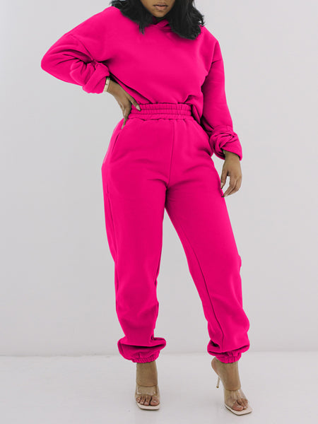 Morchique Solid Hoodie & Pants Set