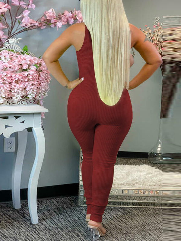 Morchique Lace-Up Sleeveless Jumpsuit