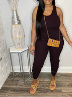 Solid Tank Top & Drawstring Pants Set