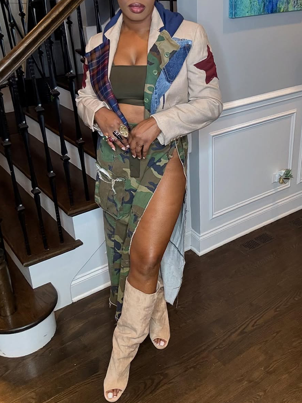 Printed Combo Hoodie Jacket
