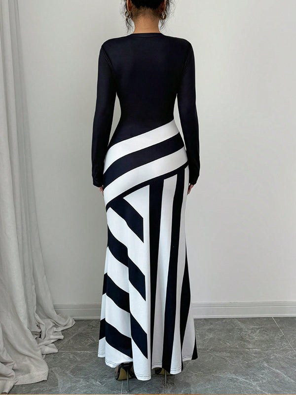 Two-Tone Maxi Dress