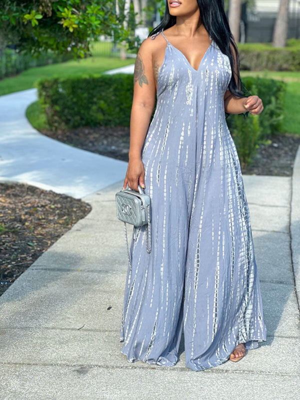 Printed Wide-Leg Cami Jumpsuit