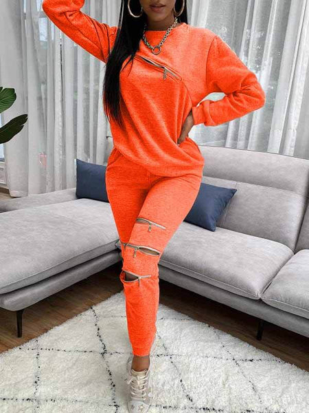 Morchique Zip Sweatshirt & Jogger Pants Set