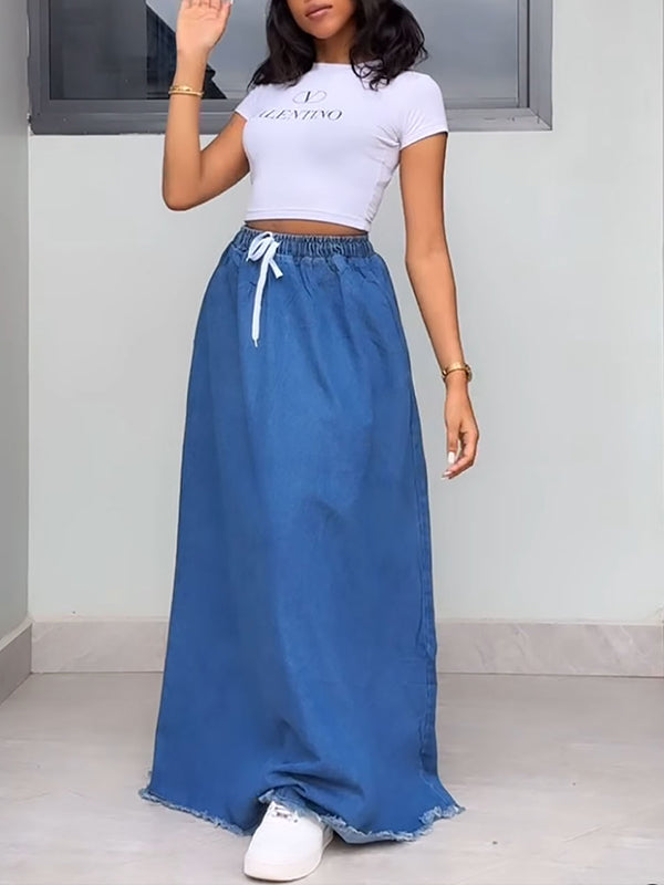 Denim Full Skirt