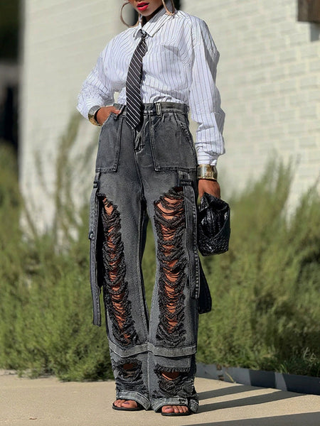 Ripped Cargo Jeans