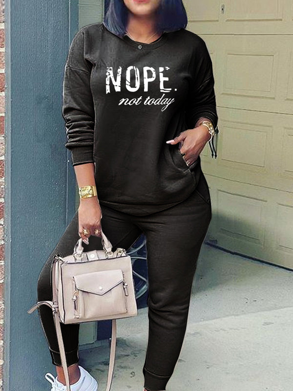 NOPE Sweatshirt & Jogger Pants Set