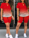 Ombre Tee & Biker Shorts Set