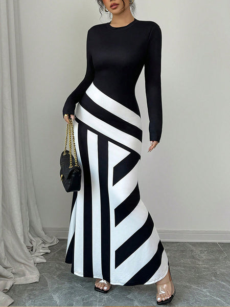 Two-Tone Maxi Dress