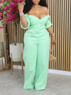 Solid Off-Shoulder Jumpsuit