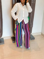 Multicolor Stripe  Cargo Pants