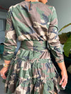 Camo Tied Ruffle Dress--Clearance