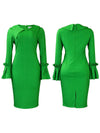 Bell-Sleeve Bodycon Dress--Clearance