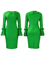 Bell-Sleeve Bodycon Dress--Clearance