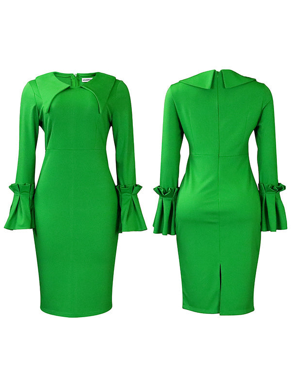 Bell-Sleeve Bodycon Dress--Clearance