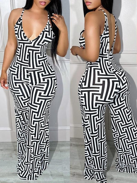 Printed Cami Jumpsuit--Clearance
