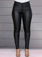 Faux-Leather Skinny Pants--Clearance