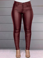 Faux-Leather Skinny Pants--Clearance