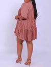 Solid Ruffle Shirt Dress--Clearance