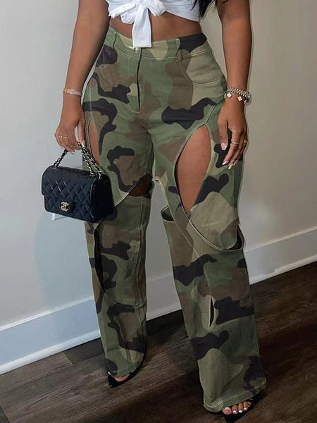 Morchique Camo Cutout Pants