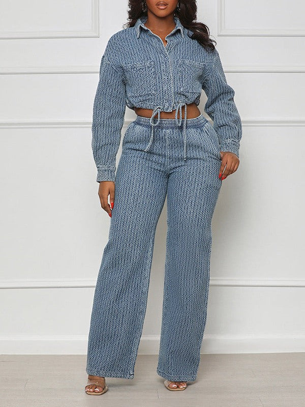 Denim Shirt & Pants Set--Clearance