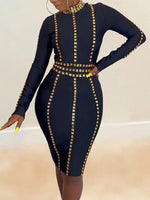 Studded Bodycon Dress--Clearance